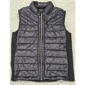 Gap‎ Vest Men's Medium Dark Gray Black PrimaLoft Quilted Puffer Outerwear